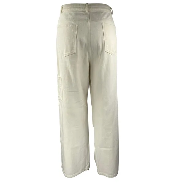 Riley Hubatka x Peppermayo White High Waist Wide Leg Palazzo Trousers Pants Sz 8 - Image 3
