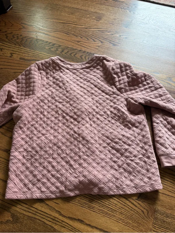 Madewell Quilted Button-Front Lounge Cardigan in Dusty Rose L - Image 5