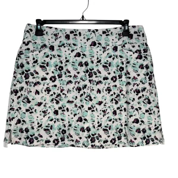 Lady Hagen Golf Skort Womens XL Mint Green‎ Purple Leopard Print Tummy Panel - Image 2