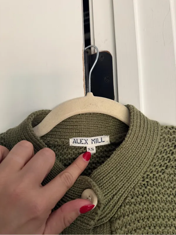 Alex Mill Faded Grove Green Nico Chunky Cardigan Sweater - Image 4