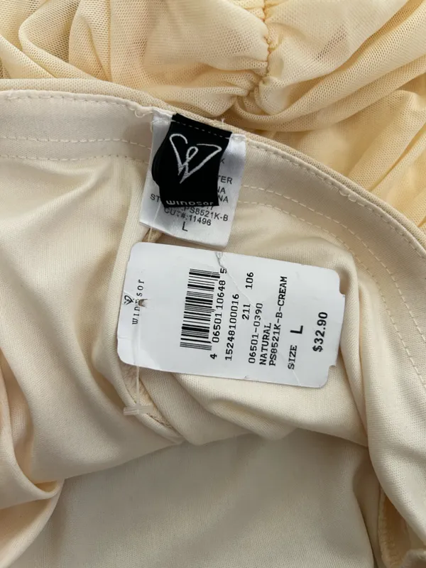 NWT Windsor Cream‎ Bodycon Ruched Strapless Dress Size Large - Image 4