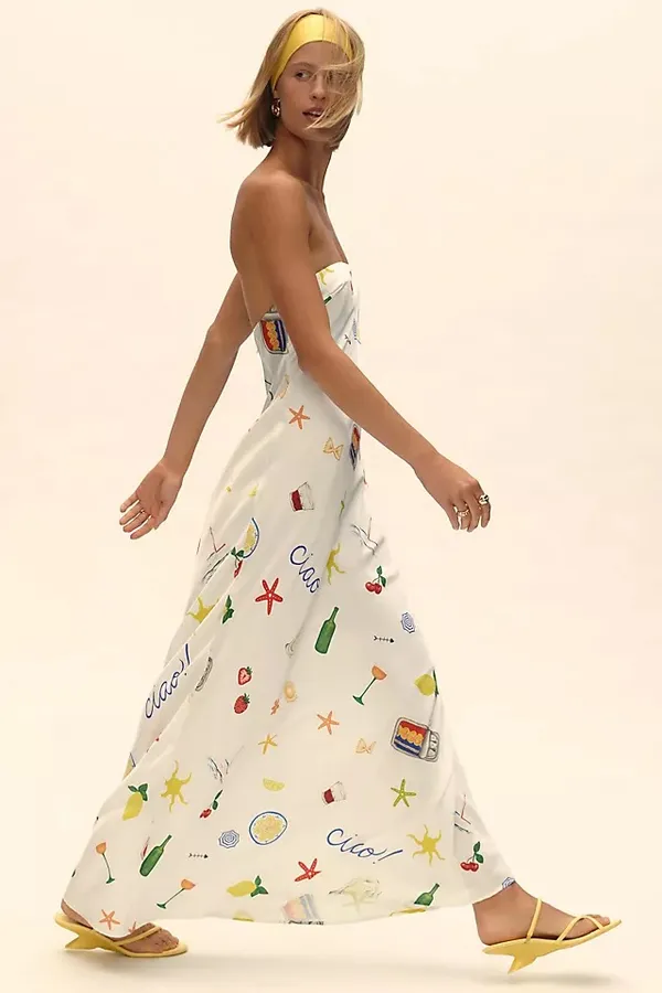 NWOT for love and lemons carla ciao print maxi dress. Size XL - Image 2