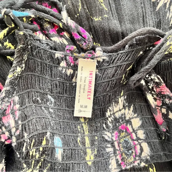 Intimately Free People Black Floral ‘Garden Party’ Smocked Maxi Dress, Size M - Image 7