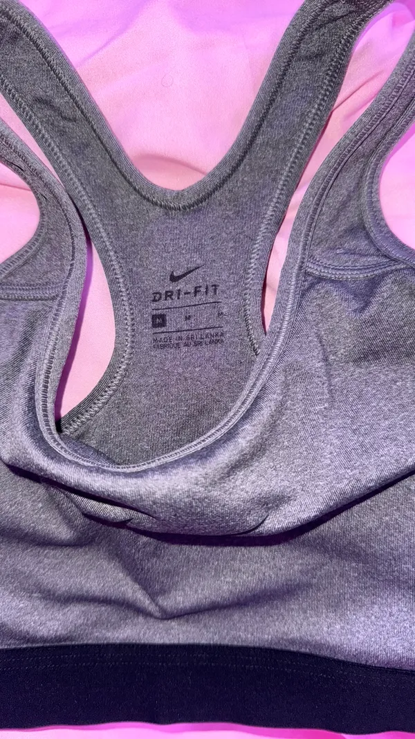 Nike Sports Bra grey and black - Image 2