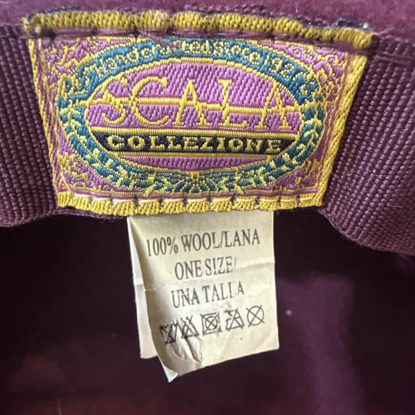 Scala Collezione Felt Floppy Wide Brim Band One Size 100% Wool Burgundy Hat - Image 10