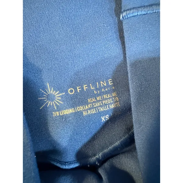 OFFLINE by Aerie Real Me Blue Crossover High Rise‎ 7/8 Leggings Womens XS - Image 3