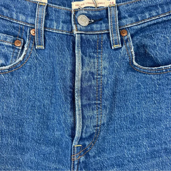 Levi’s Ribcage Straight Ankle Classic Wash Jeans Size 24 - Image 8