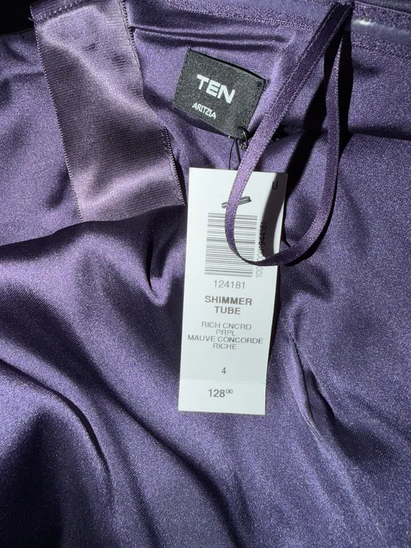Aritzia Shimmer Tube Satin Dress Ten - Image 2