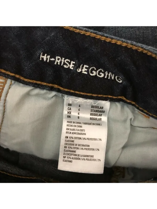 American Eagle Jeans Hi-Rise Jegging Distressed Dark Wash Skinny Super Stretch 4 - Image 5