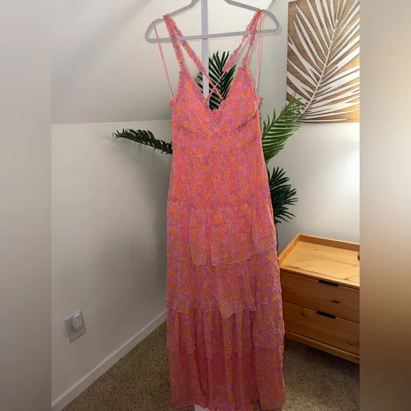 LIKELY Athena Tiered‎ Maxi Dress Pink and Purple Size 8 - Image 6