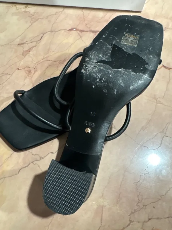 RAYE Etienne Low Heel in Black Leather 10 with Box Womens sandals - Image 10