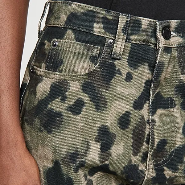 WeWoreWhat Dani Boyfriend Jeans Camo High Rise Olive Size‎ 25 NWT - Image 3
