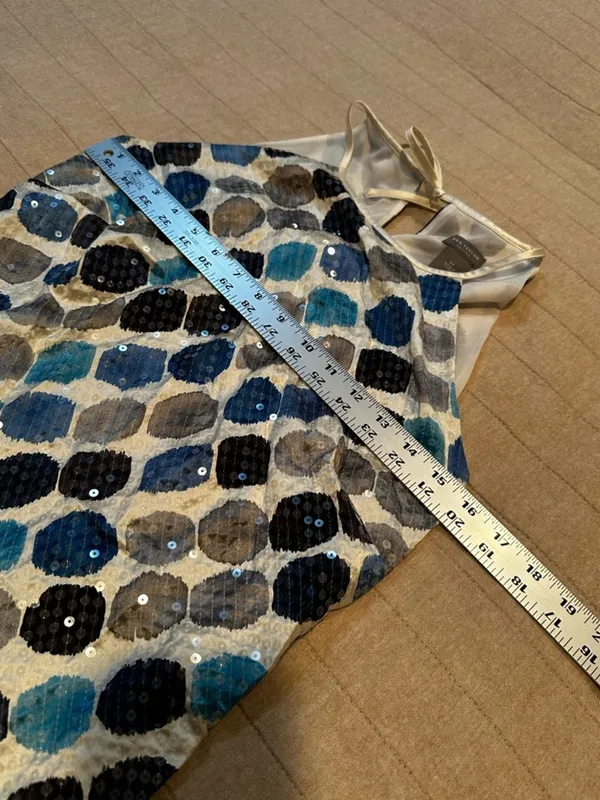 Ann Taylor Blue, Navy and Gray Sequin Halter Camisole - Image 6