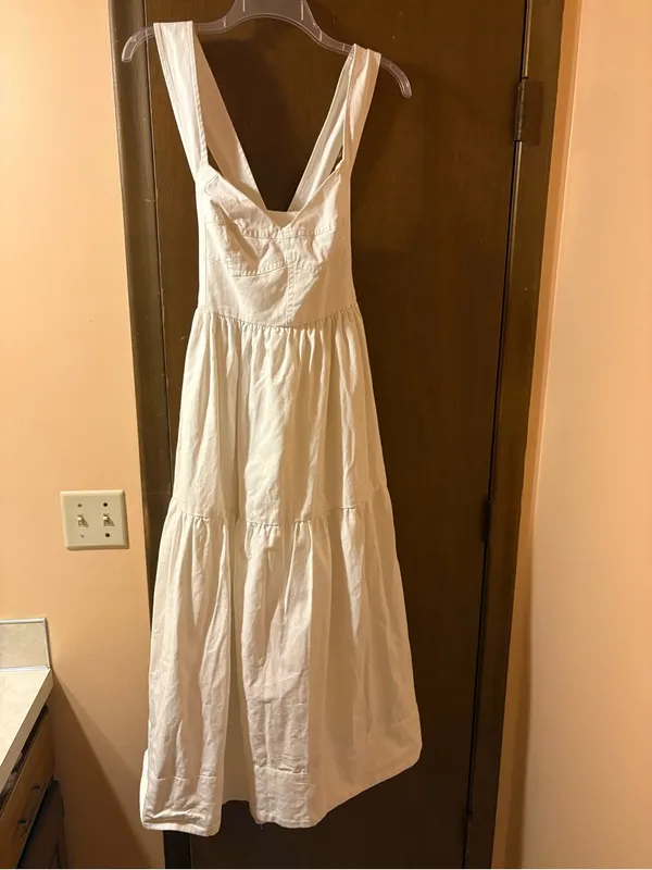 Forever That Girl Anthropologie White Denim Midi Dress - Image 3