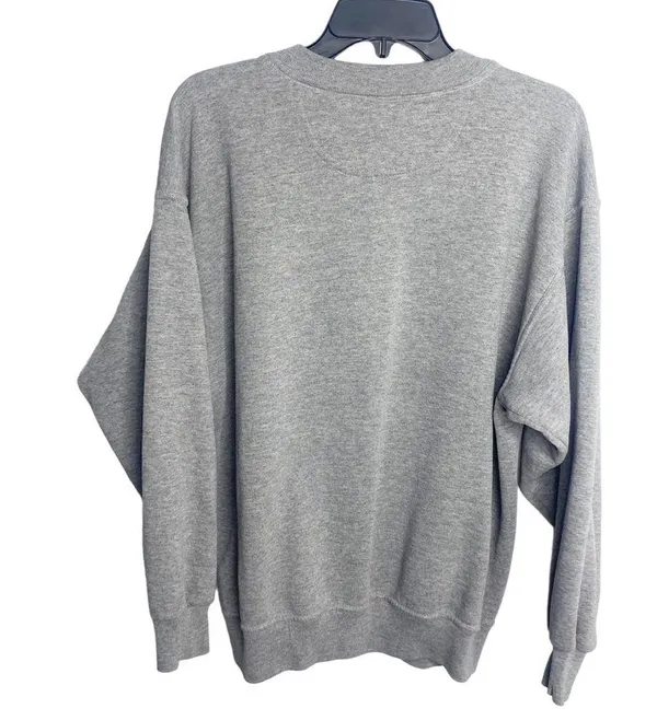 Vintage USA embroidered sweatshirt gray 90s large - Image 5