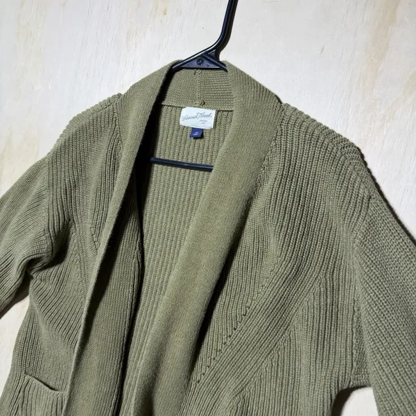 Universal Threads Womens XS Olive Green Chunky Knit Open Front Cardigan Sweater - Image 3