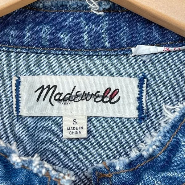 Madewell oversize jean jacket small - Image 2