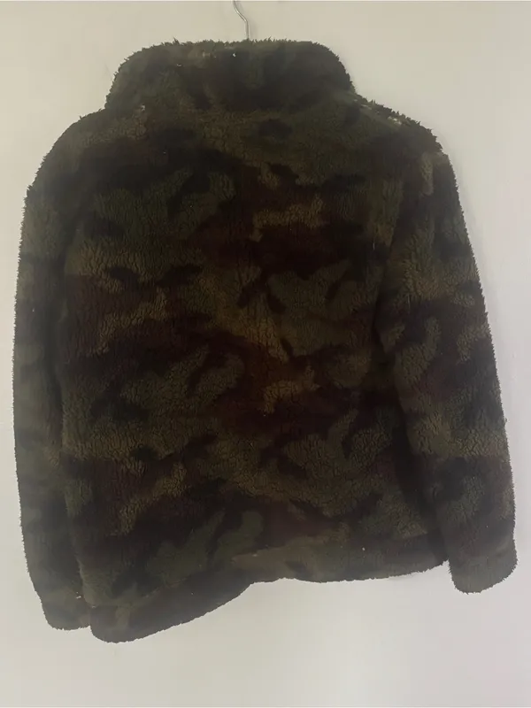 ASHLEY By 26 International Olive Green Faux Sherpa Jacket - Image 2