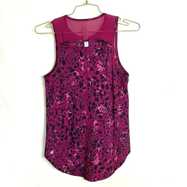 Lululemon Sculpt Tank Top Size 2 Cheetah Camo Magenta Purple Multi/Magenta - Image 2