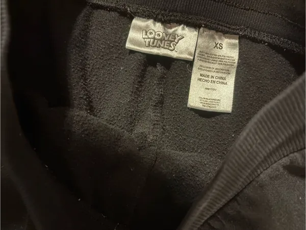 Looney Tunes Black Joggers with Green Camo 'Bad to the Bone' Graphic - Image 2