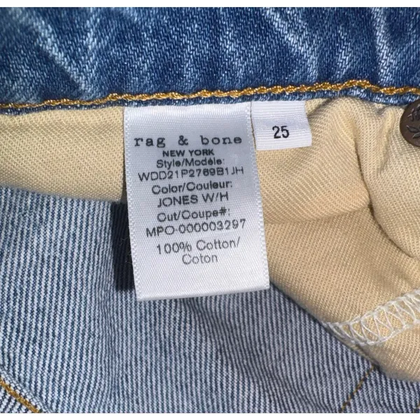 Rag & Bone Rosa Mid Rise Boyfriend Jeans Women's 25 Button fly Destroyed Luxury - Image 10