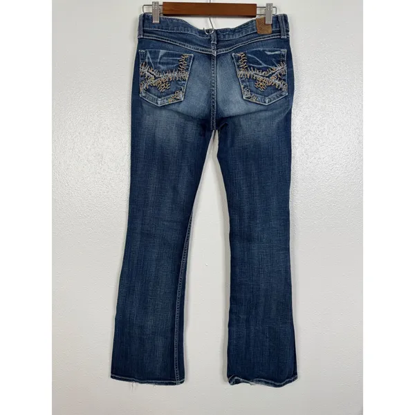 BKE Sabrina Bootcut Jeans Womens 27x33.5 Blue Dark Wash Stretch Distressed Slim - Image 2