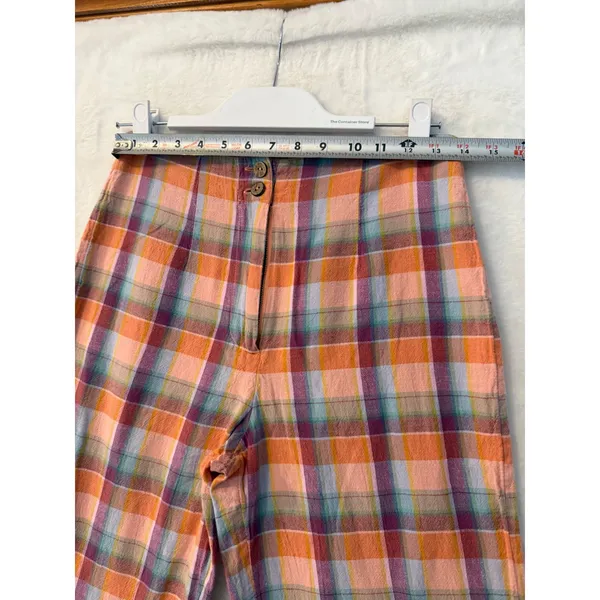 Billabong x The Salty Blonde Womens 26 Plaid High Waisted Straight Leg Pants - Image 4