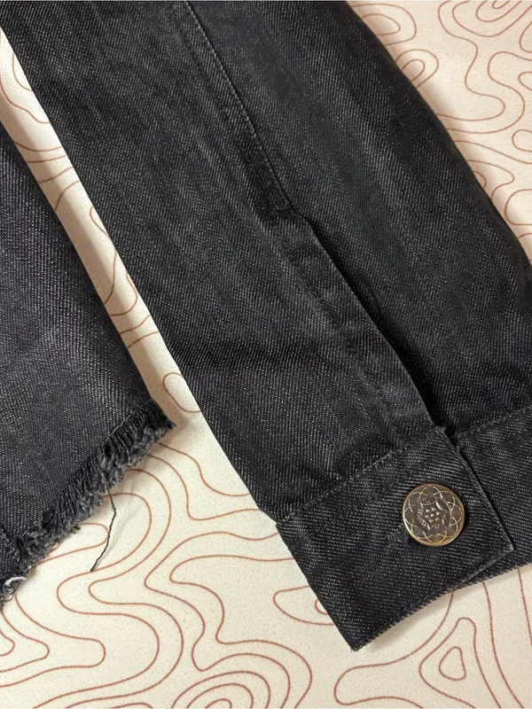 Judith March Black Denim Patchwork Jacket – Size M - Image 6