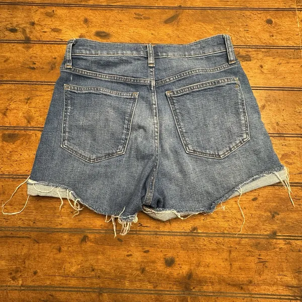 Madewell Blue Denim‎ Relaxed Distressed High Rise Shorts Size 27 - Image 2