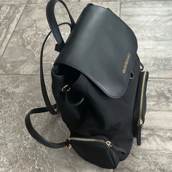 Michael Kors Abbey Large Nylon Backpack, Black New w/Tag Retail $398 - Image 6