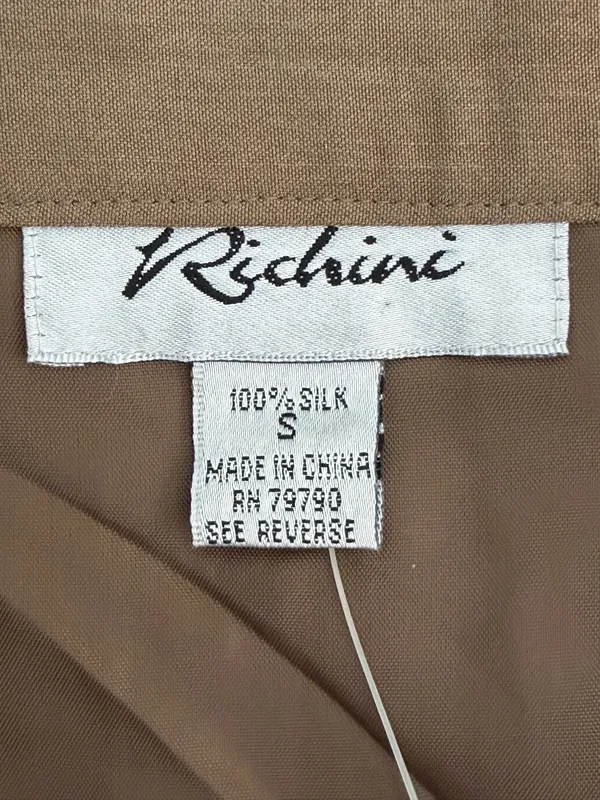 Vintage 100% Silk Pleated A-Line Skirt - Image 7