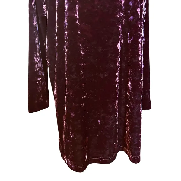 Cabernet Velvet Cowl Neck Top Tunic Burgundy SZ Large Boho Chic Cottage Holiday - Image 4