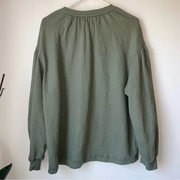 Aerie Olive Green Pullover Peasant Top - Image 4