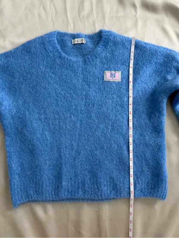 Easy Clothes Blue Kid Mohair Blend Fuzzy Sweater Self Love Club - Image 9
