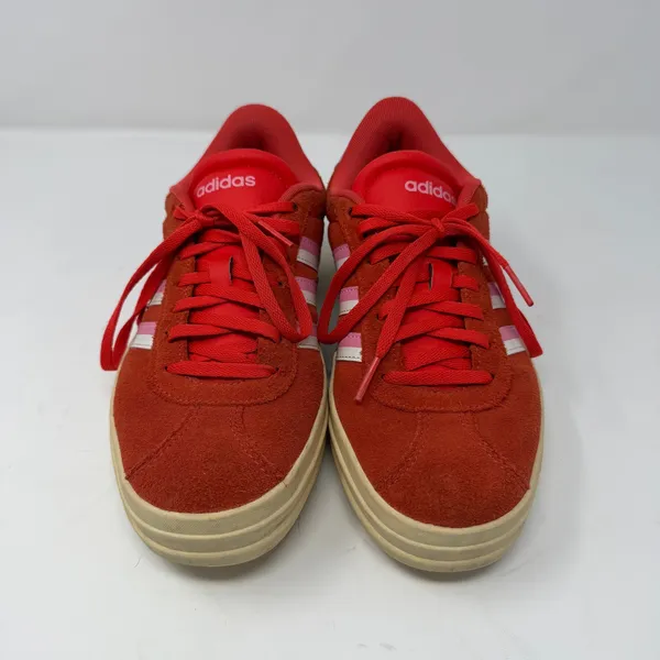 Adidas VL Court Bold Platform Sneaker Red Pink Suede Low Top Women Size 7 - Image 3