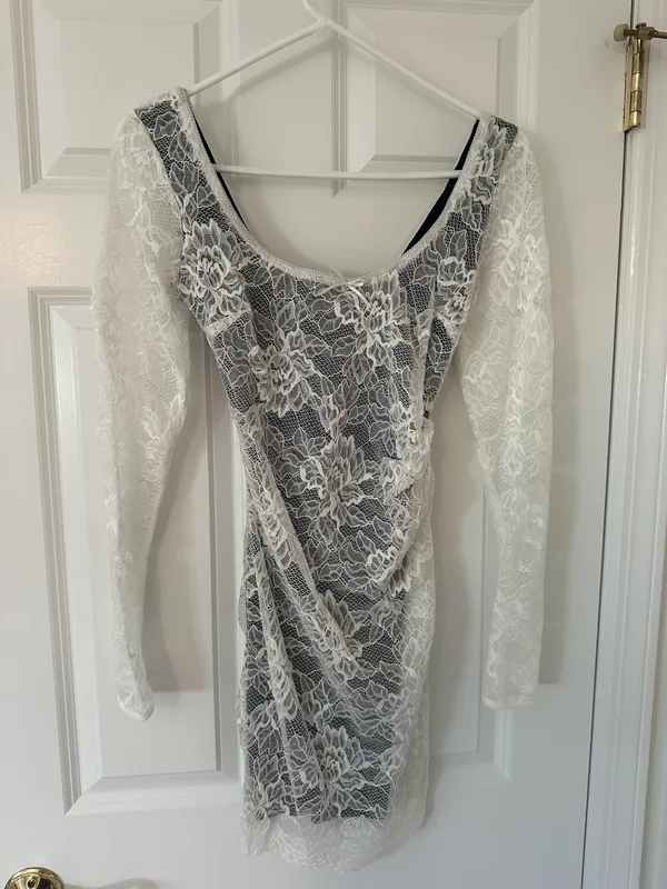 ZARA white lace mini dress - Image 3