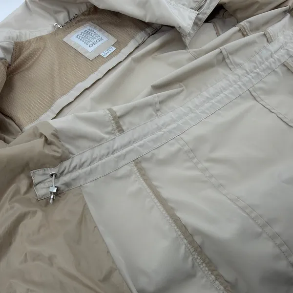 GEOX Respira Womens Beige Utility Jacket Size 8 Breathable Windproof Coat W5220D - Image 10