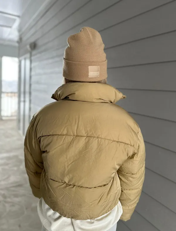 Bershka nwt camel puffer padded jacket - Image 6