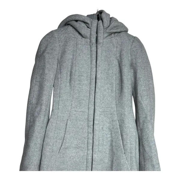 Zara Basic Women's Gray Hooded Coat Jacket Size S‎ - Image 3