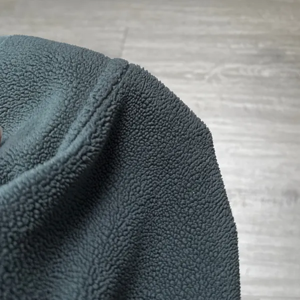 Forest Green Fleece Fuzzy Pullover Quarter Zip Sweater Jacket - Image 8