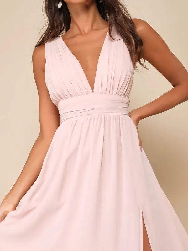 NWT Lulus Heavenly Hues Blush Maxi Dress Size Extra Small‎ - Image 3