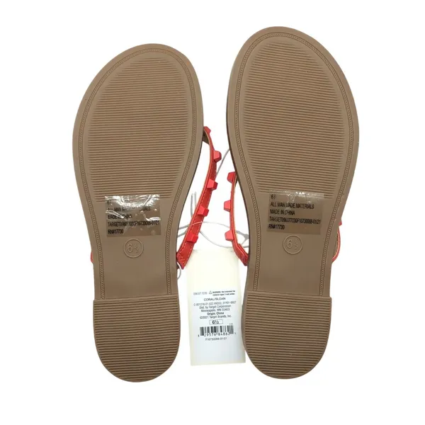 A New Day Womens Sloan Sandals Flip Flops Faux Leather Studded Red Size 6.5 - Image 4