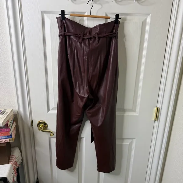 Commando Faux Leather Paper Bag Pant Burgundy Oxblood Womens Size S‎ - Image 7