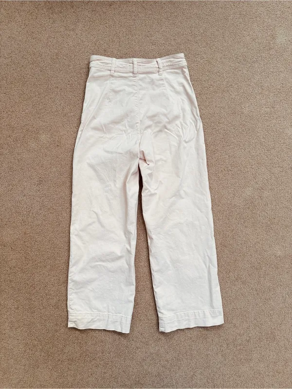 Marine Layer Bridget Slim Wide Leg Crop Pants in Peach Whip - Image 4