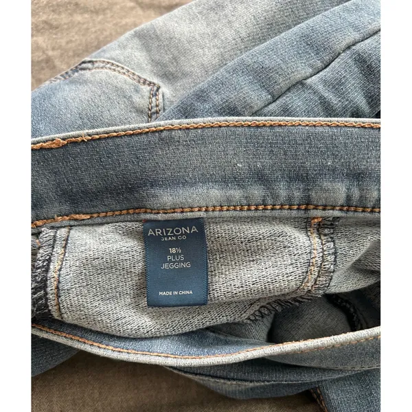 Arizona Jean Co Womens Plus Jegging Light Wash Blue Pull On Denim Pants 18.5 - Image 11