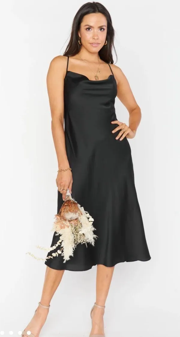 Show Me Your Mumu Black Satin Dress - Image 2