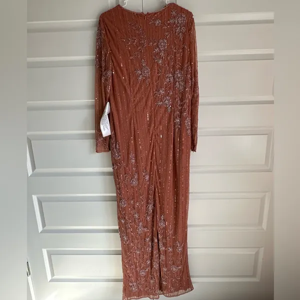 Mac Duggal Embellished‎ High Neck Illusion Long Sleeve Gown 11136 NWT 12 - Image 7