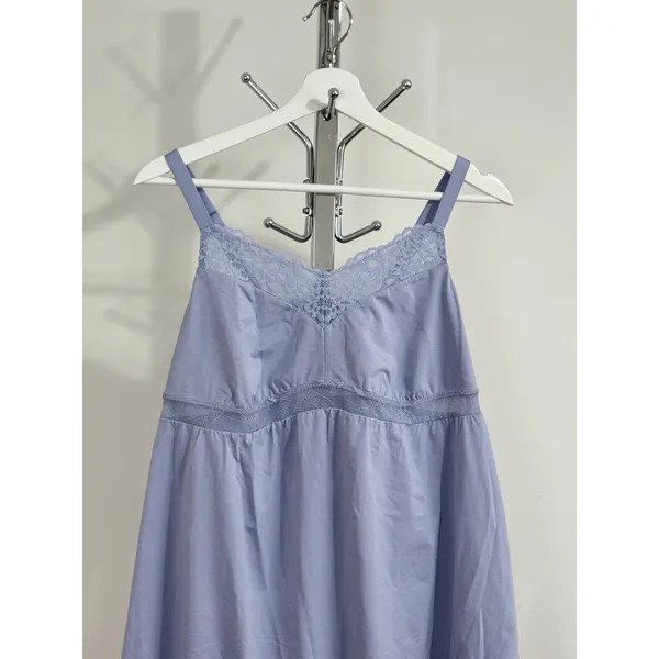 UNDERSTANCE Womens Size S Blue Lavender Lace Trimmed Chemise Sleepwear Nightgown - Image 5