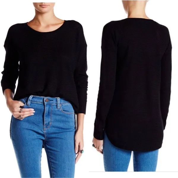 Madewell Chronicle Textured Pullover Sweater Black Size Small Crewneck Sweater - Image 2