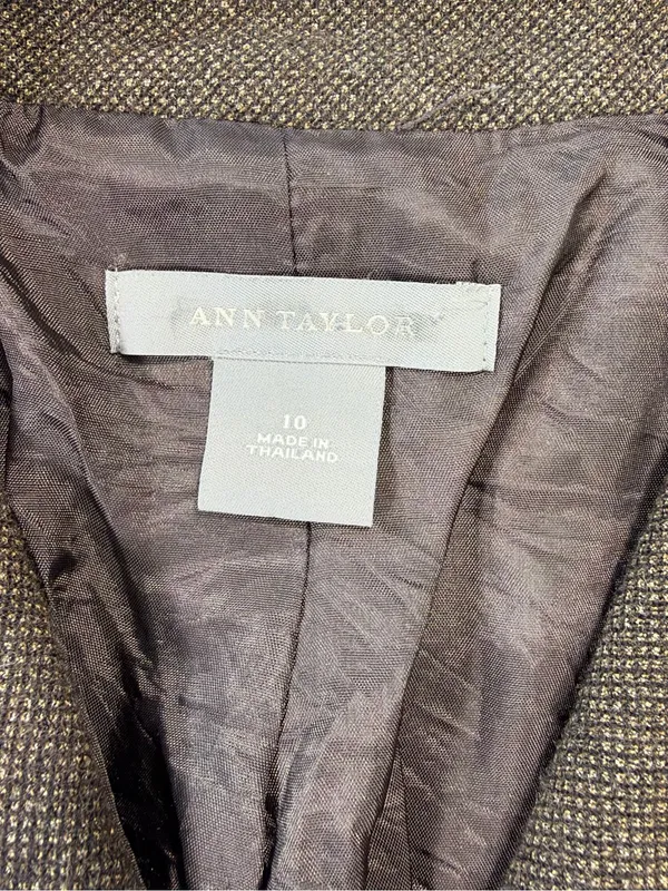 Ann Taylor Brown Tailored Wool Blend Blazer Size 10 - Image 5